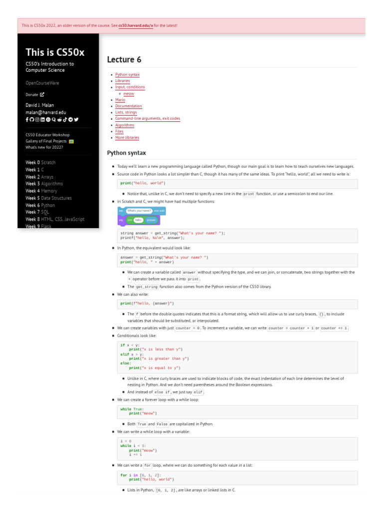 Python Basics: Syntax and Libraries | PDF | Integer (Computer Science ...