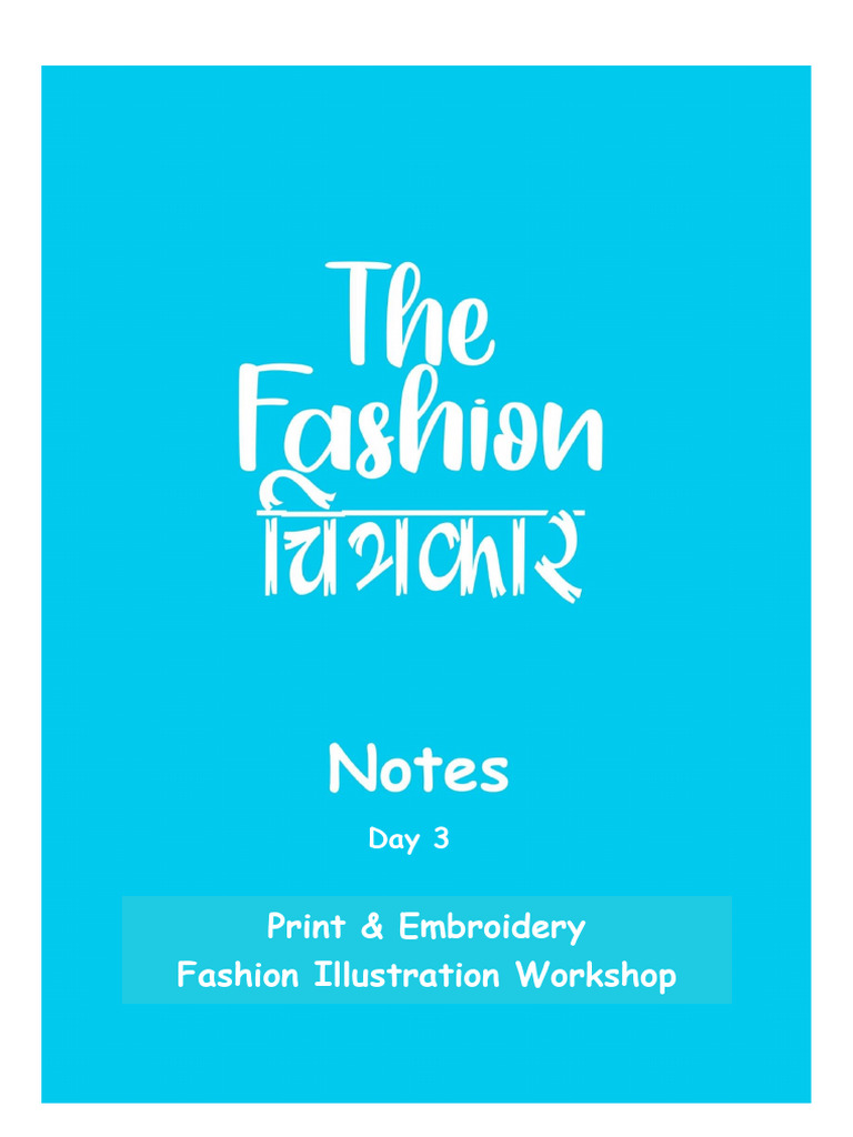 TFC - Print and Embroidery - Day 3 | PDF | Drawing | Embroidery