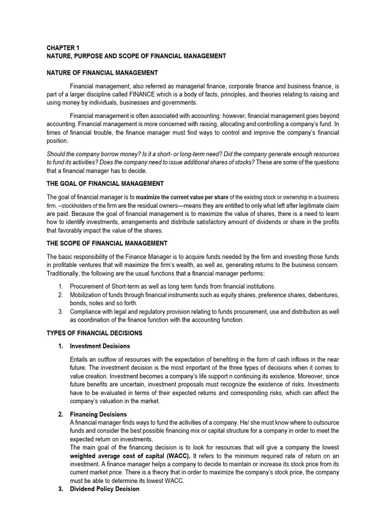 Overview of Financial Management Principles | PDF | Retained Earnings ...