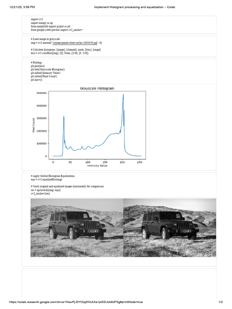Grayscale Histogram Equalization Guide | PDF