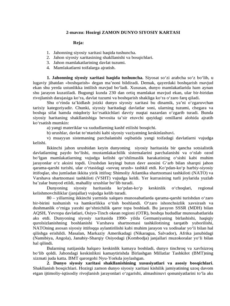 2-ma`ruza | PDF