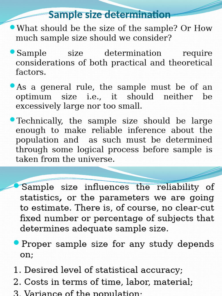 Sample Size Determination Guide | PDF | Sample Size Determination ...