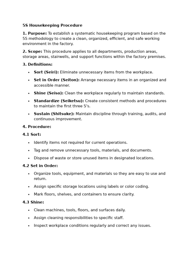 5S Housekeeping | PDF