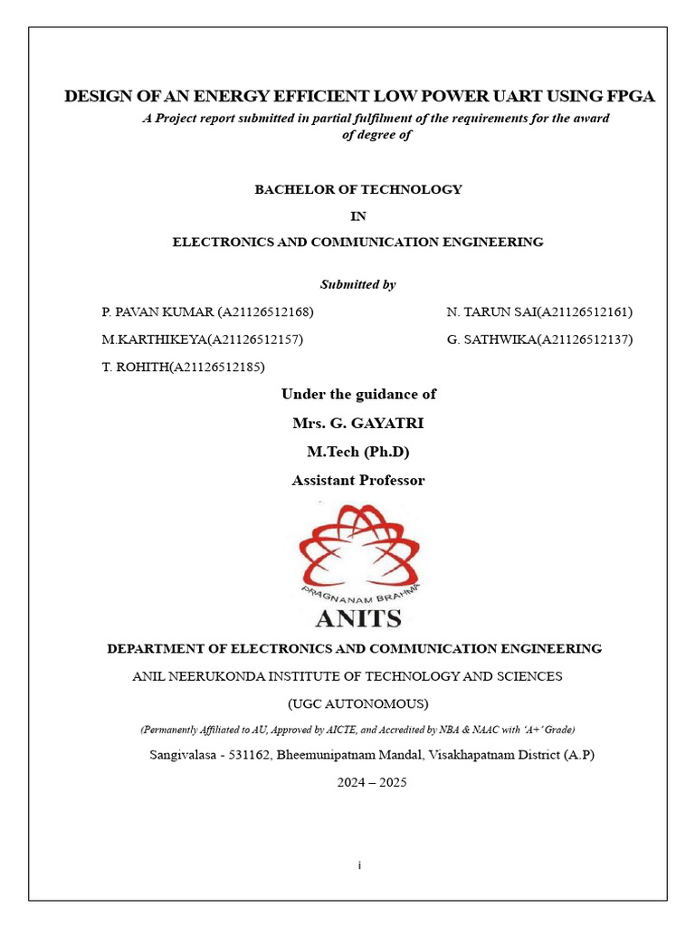 Energy Efficient Low Power UART FPGA | PDF | Field Programmable Gate ...