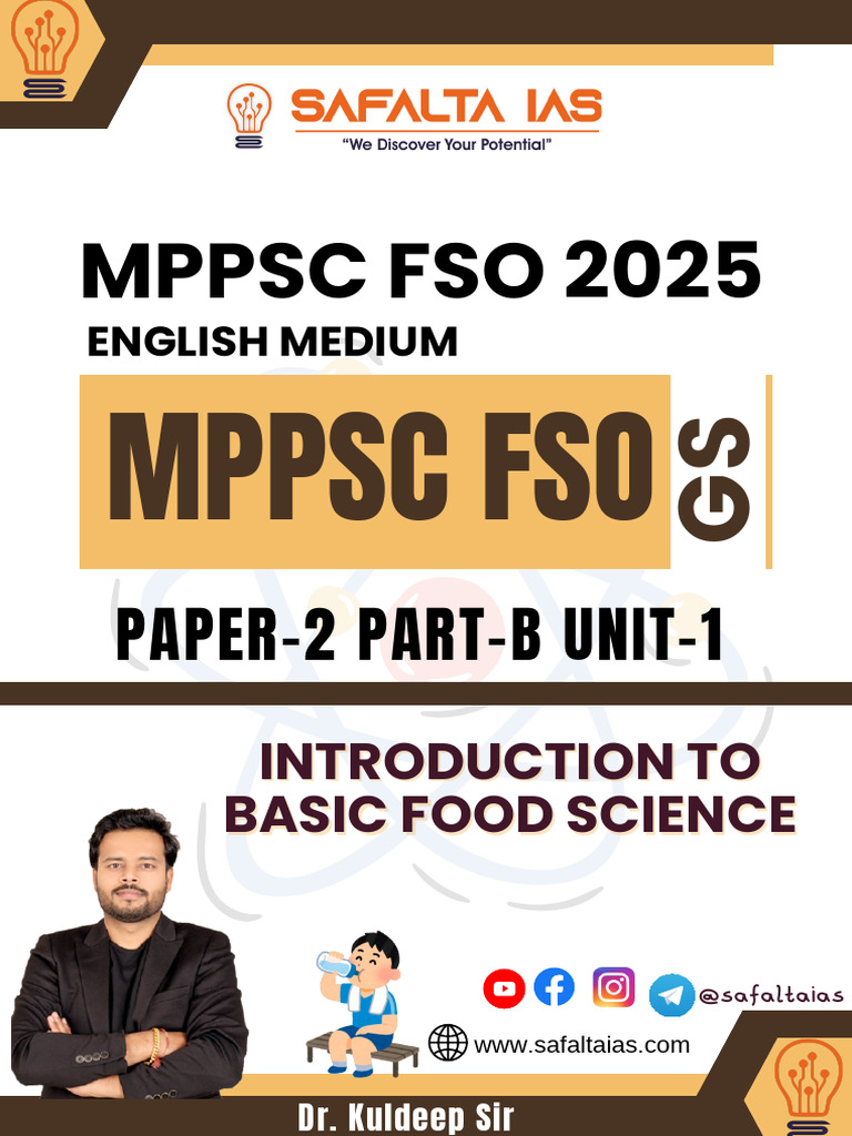 MPPSC FSO 2025: Basic Food Science Guide | PDF | Carbohydrates ...