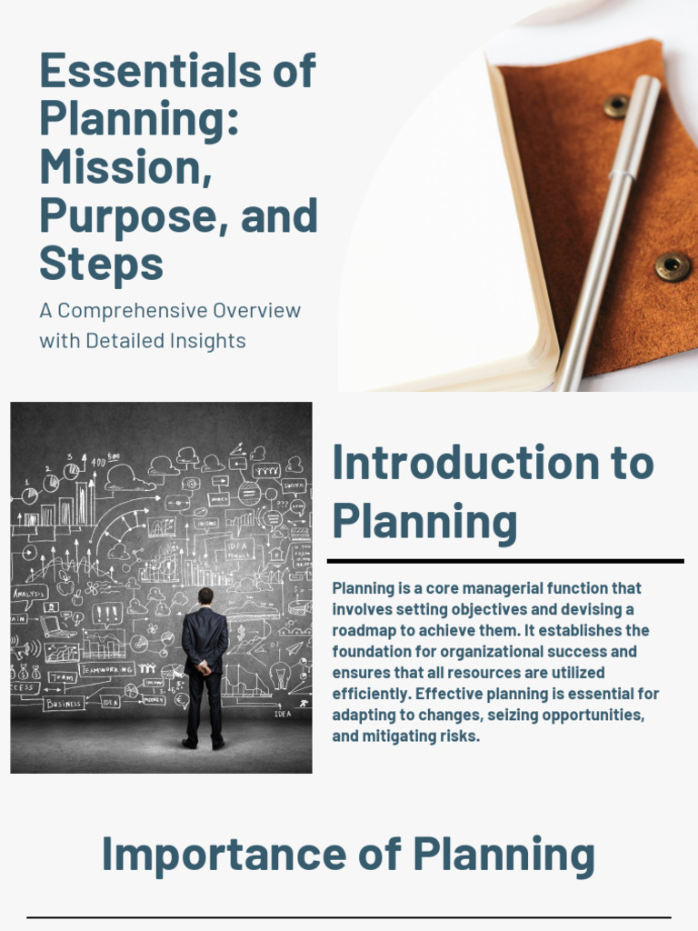 Essentials of Planning: Mission, Purpose, and Steps: A Comprehensive ...