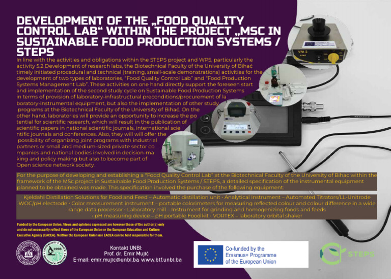 Food Quality Control Lab Development | PDF