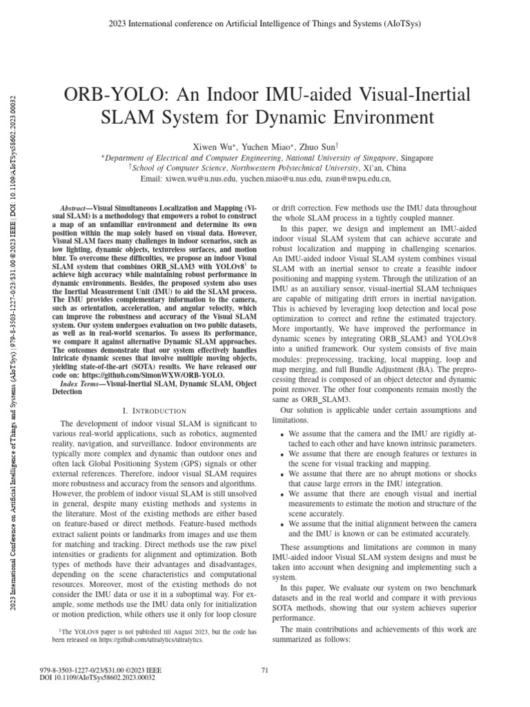 IMU-Aided Indoor Visual SLAM System | PDF | Image Segmentation | Errors ...