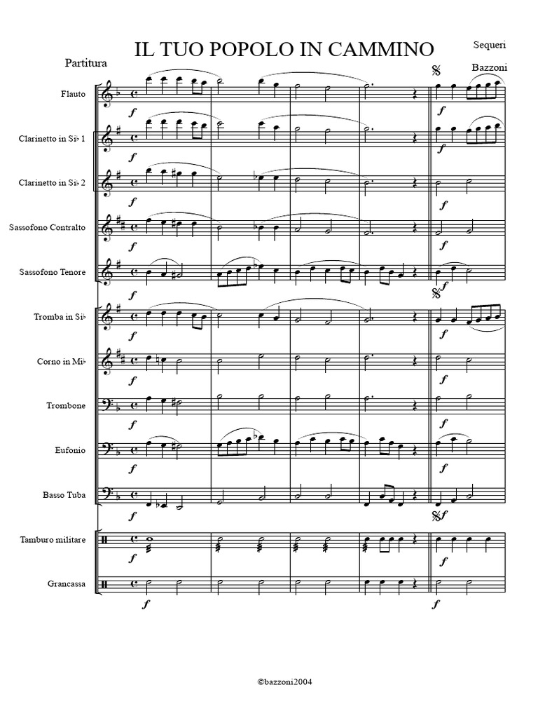 Il Tuo Popolo in Cammino Partitura | PDF