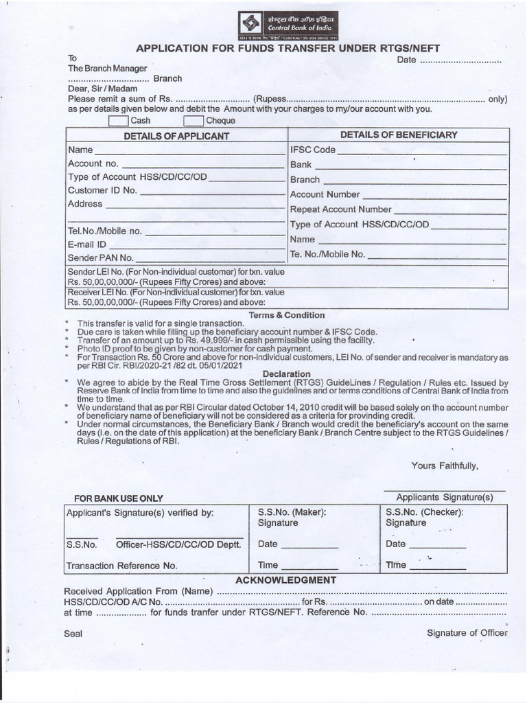 Rtgs From Central | PDF