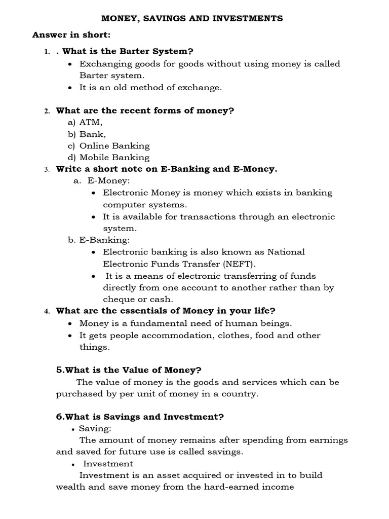 1 Money Saving &Investments | PDF | Money | Wealth