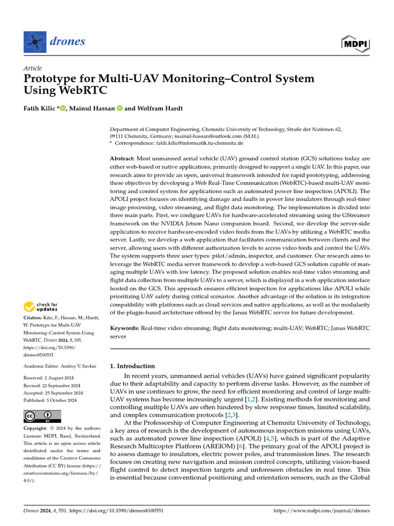 Multi-UAV Control System with WebRTC | PDF | Unmanned Aerial Vehicle ...