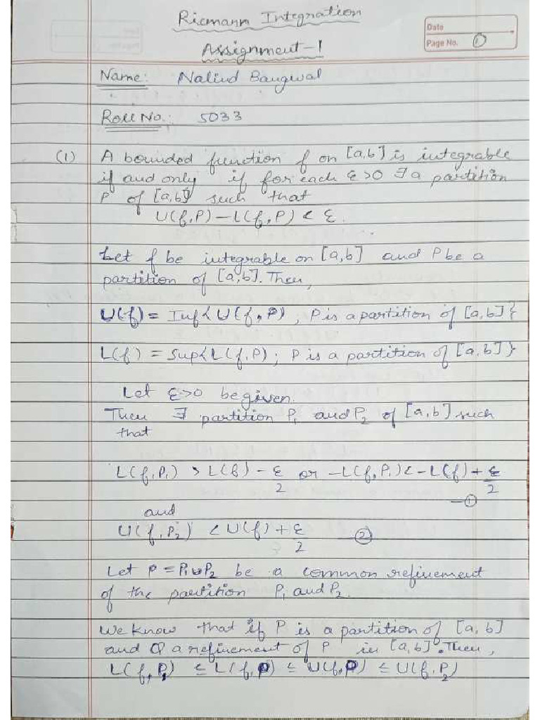 Assignment 1.... Riemann | PDF