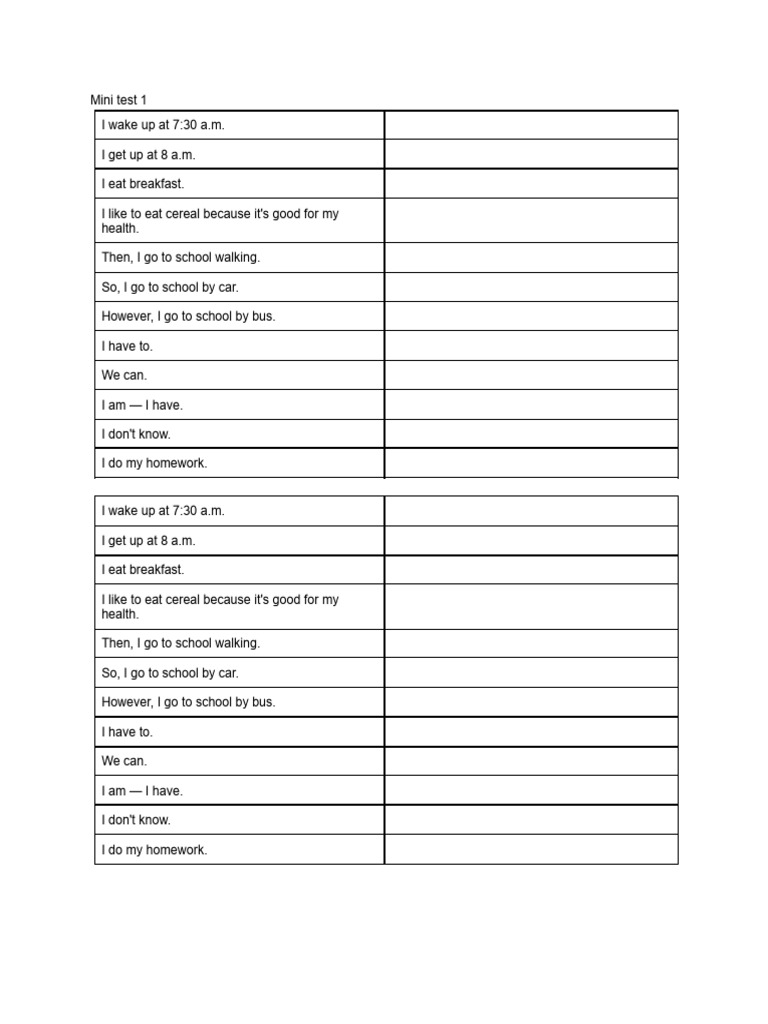 Daily Routines and Time Expressions | PDF | Meal | Eating Behaviors Of ...