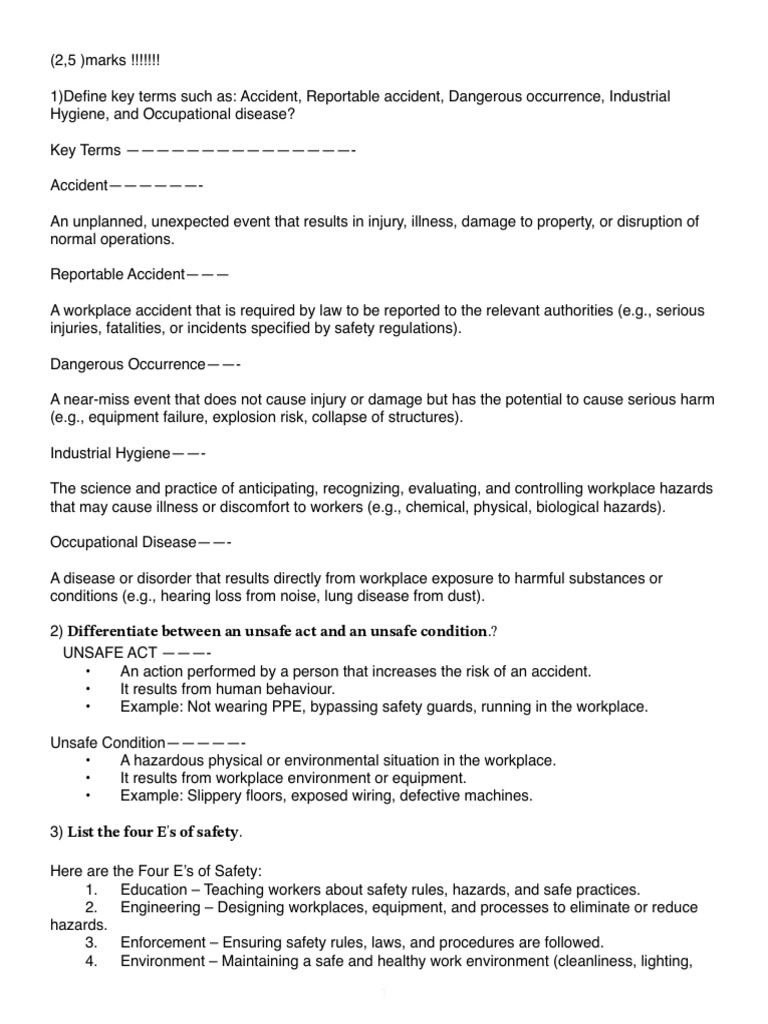 Key Safety Terms and Practices Explained | PDF | Occupational Safety ...