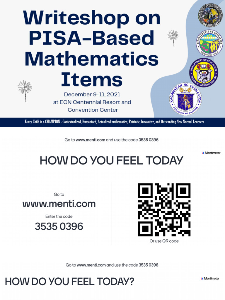 FORMULATING PISA LIKE ITEMS Writeshop On PISA Based Mathematics Items ...