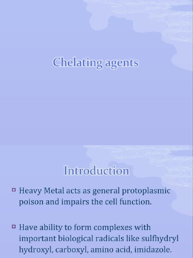 Chelating Agents SDL | PDF
