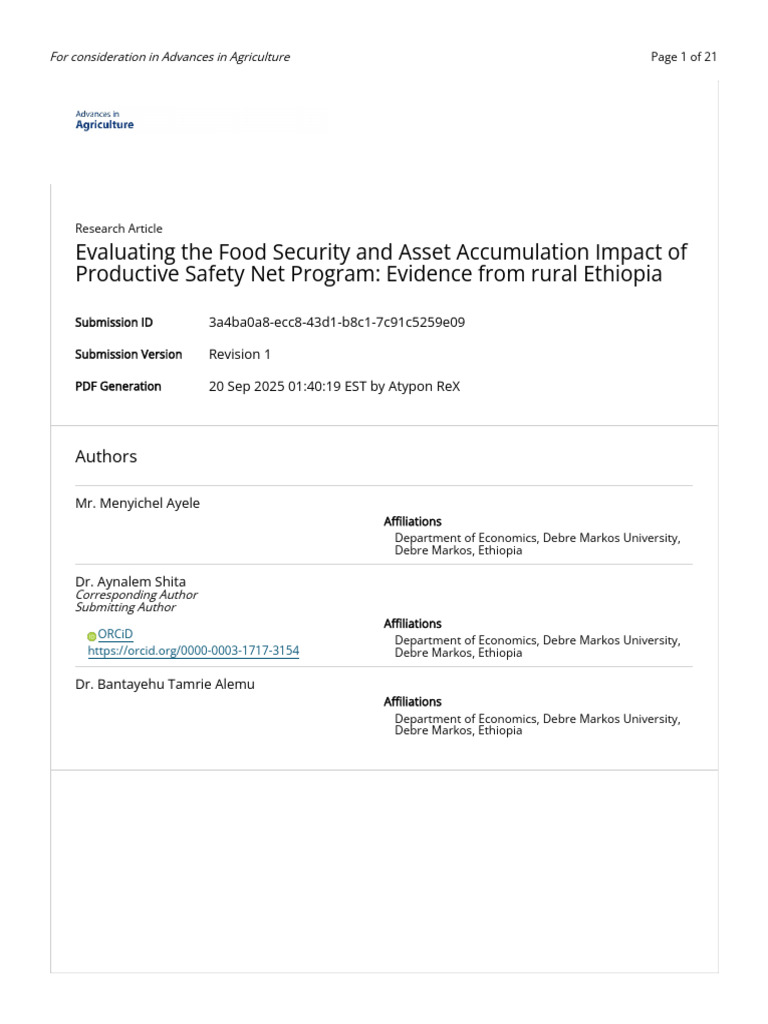 Evaluating The Food Security and Asset Accumulation Impact of ...