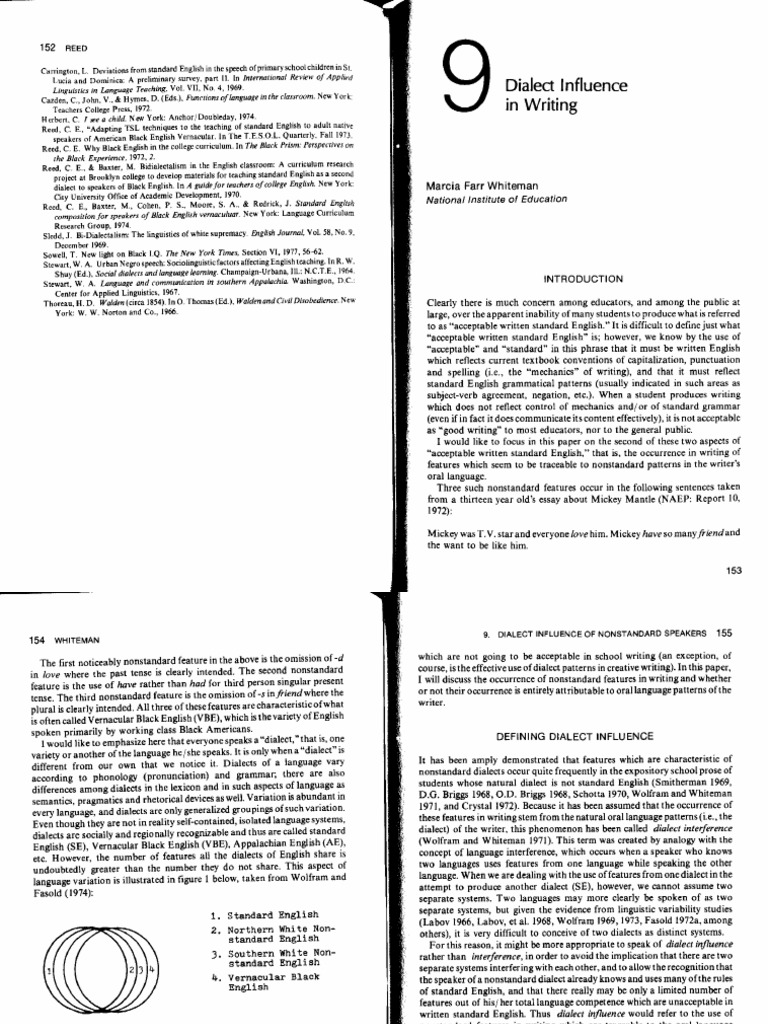 Dialect Influence in Writing | PDF