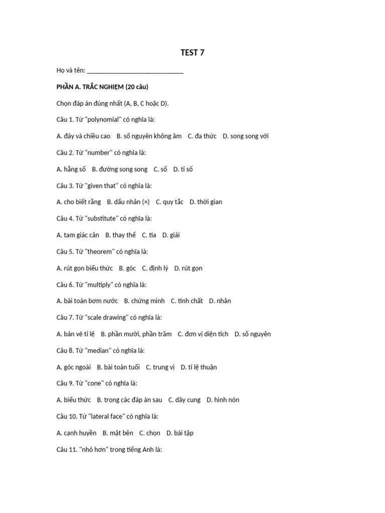 Test 7 | PDF