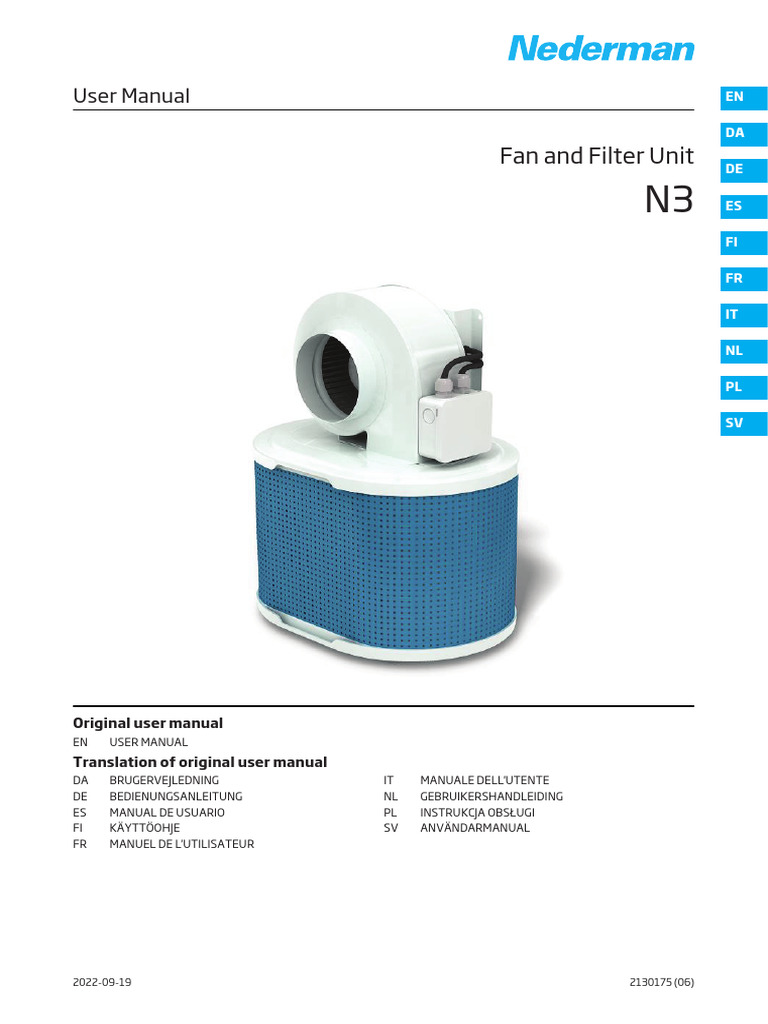 User Manual - n3, Fan and Filter Unit_407406 | PDF