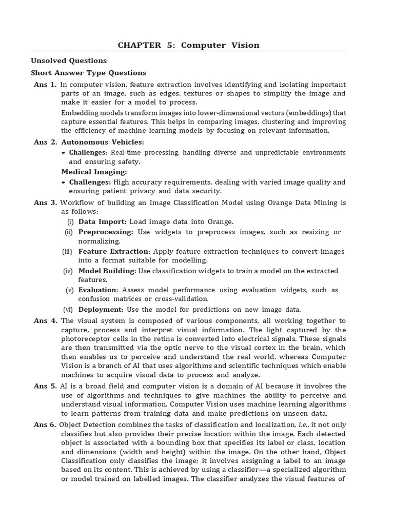 Specific Skill Chapter 5 Computer Vision | PDF | Computer Vision ...