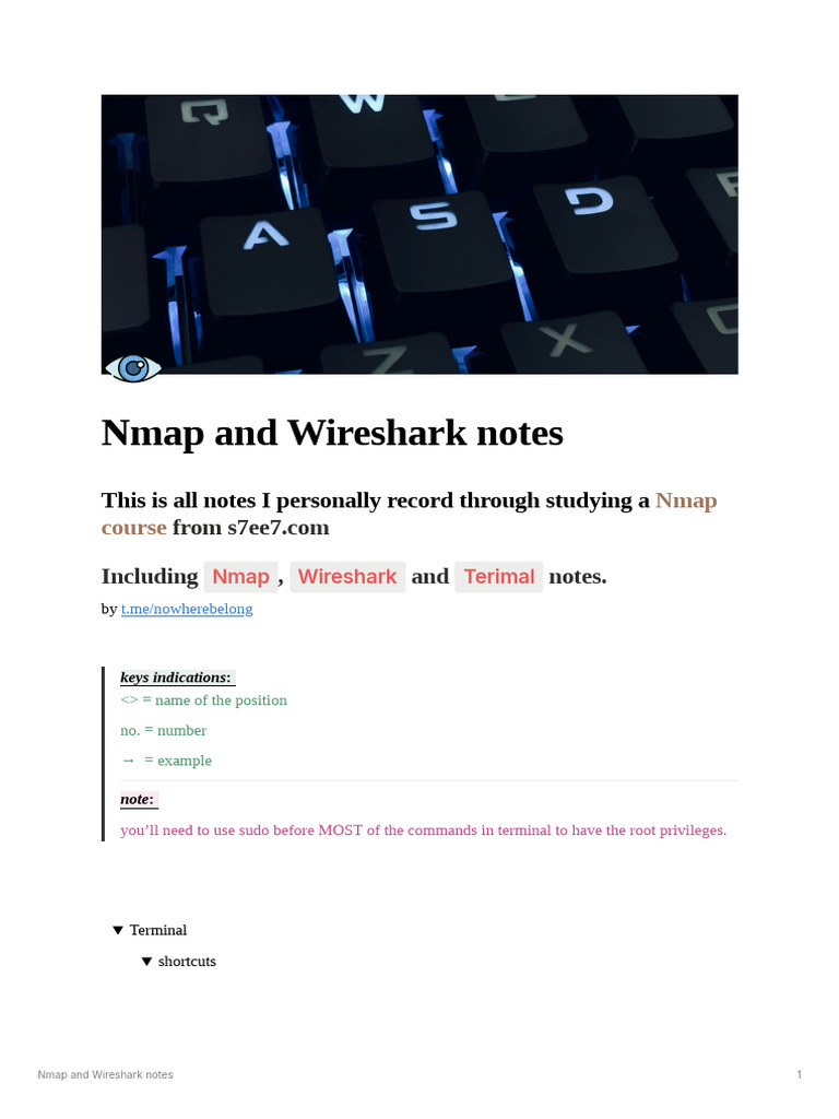 Nmap and Wireshark Notes | PDF | Transmission Control Protocol ...