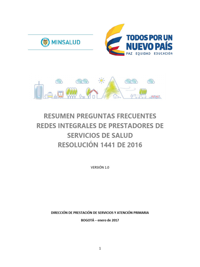 Redes Integrales de Salud: Resolución 1441 | PDF | Cuidado de la salud ...