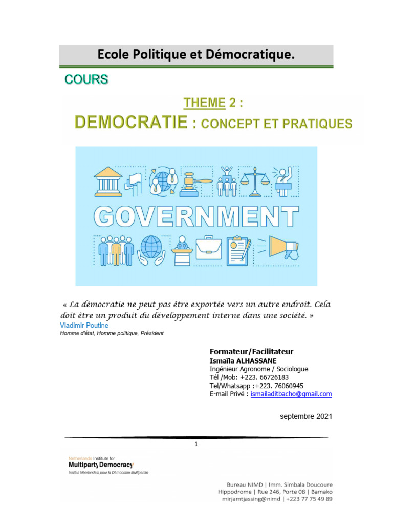 Comprendre la Démocratie et ses Enjeux | PDF | Démocratie | Idéologies ...