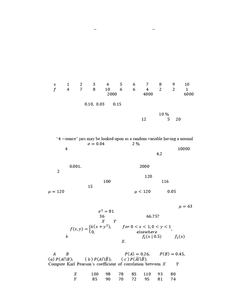 Probability and Statistics Exam Paper | PDF | Standard Deviation ...
