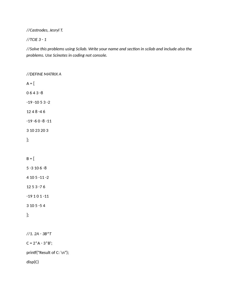 Castrodes Numsol Lab Exercise 3pdf | PDF