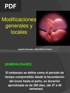 Modificaciones Locales Y Generales Ppt Embarazo útero