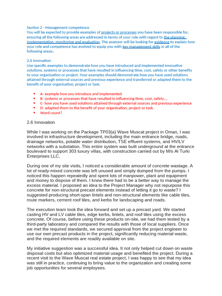 Ravi MCIOB Competence Report-14.13 29Mar25 | PDF | Concrete | Waste