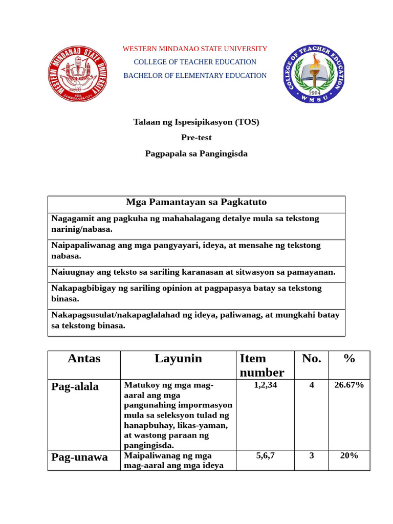 Filipino Tos | PDF