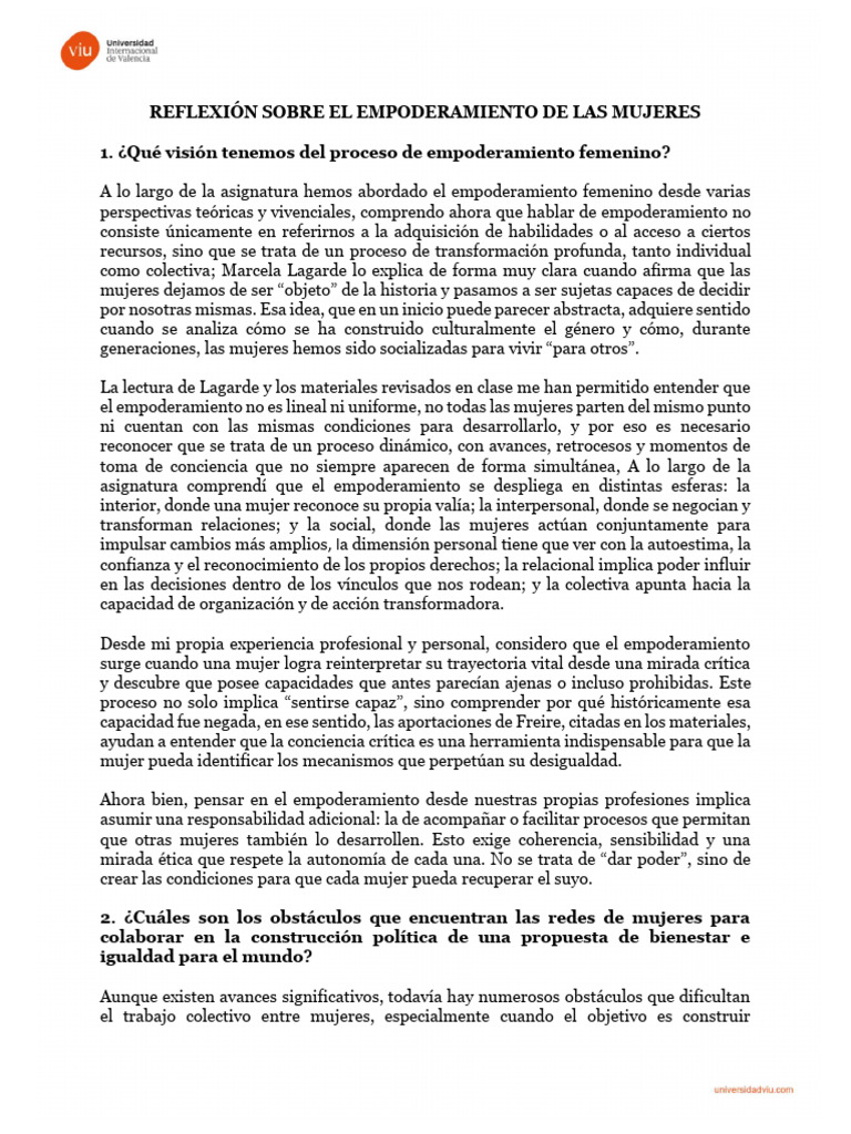 Empoderamiento y retos de mujeres hoy | PDF | Empoderamiento | Mujer