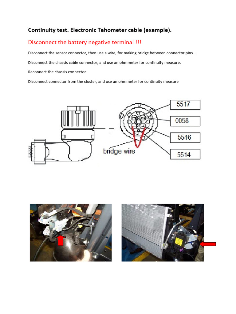 Continuity Testing for Tahometer Cables | PDF