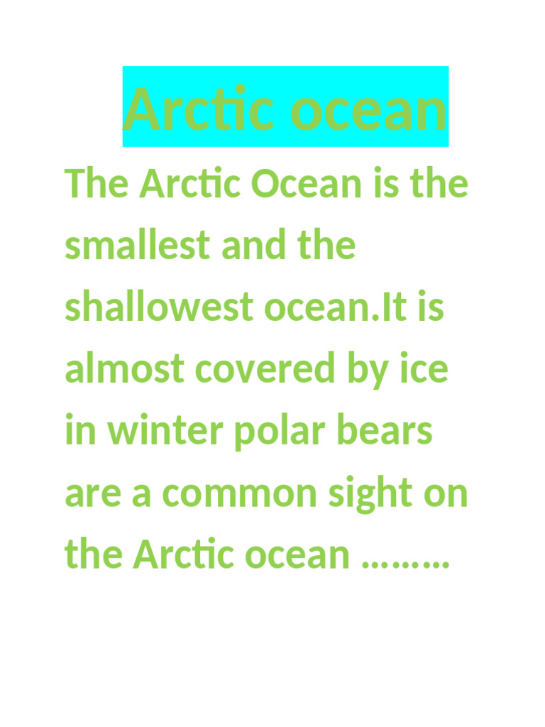 Arctic Ocean | PDF
