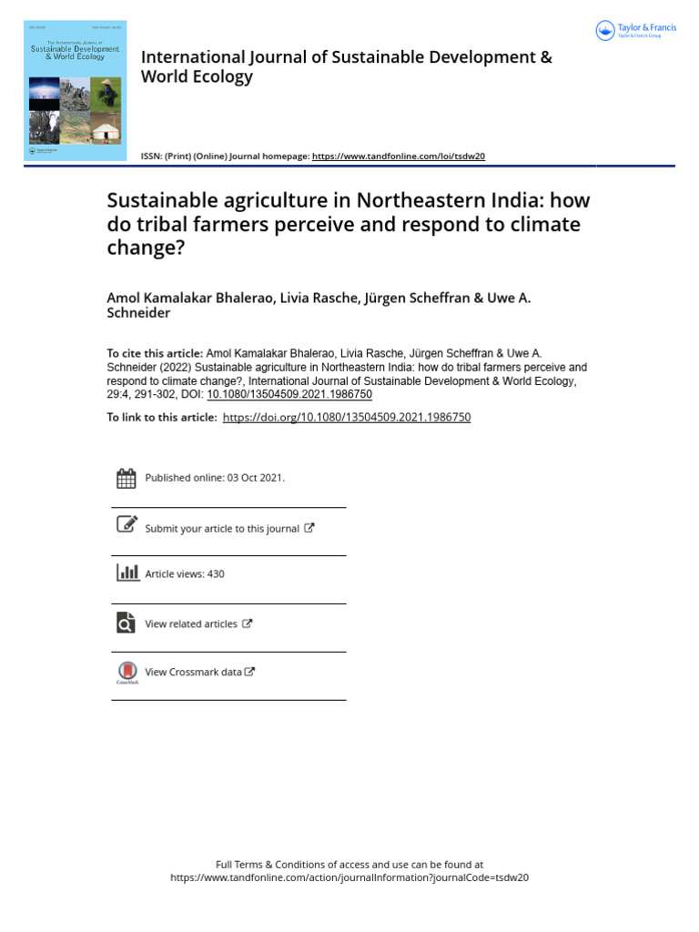 Tribal Farmers' Climate Change Responses in India | PDF | Agriculture ...