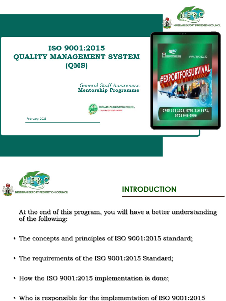 ISO 9001:2015 QMS Staff Training Guide | PDF | Quality Management ...