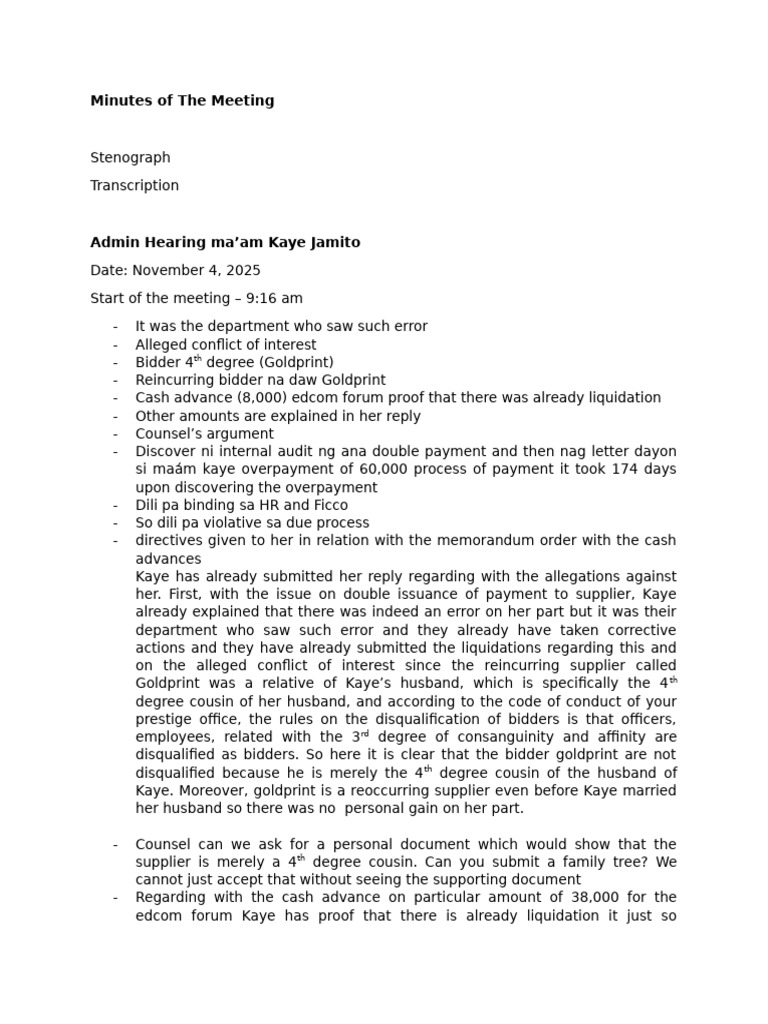 Admin Cases Transcription | PDF