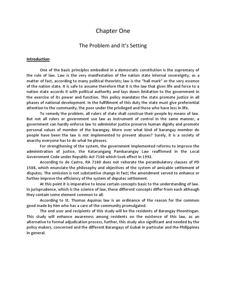 example of thesis in law