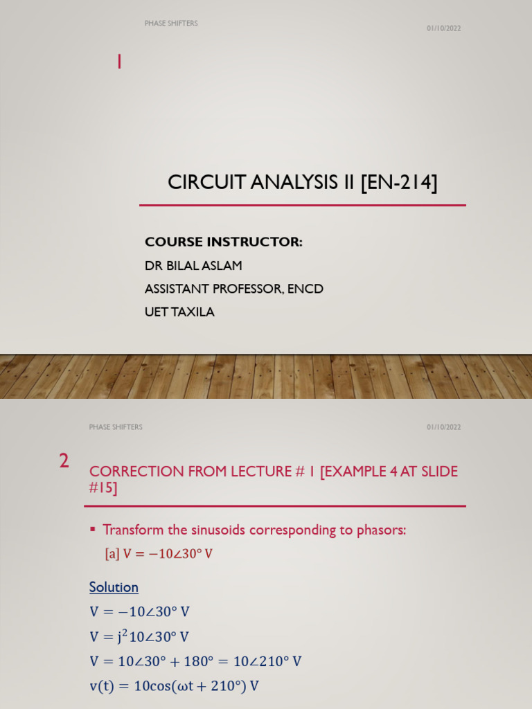 Phase Shifters in Circuit Analysis | PDF | Phase (Waves) | Electric Power