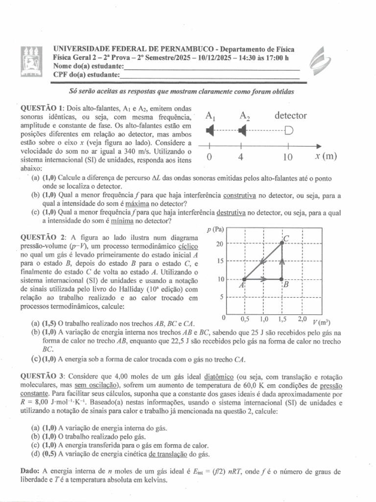 Gab Prova 02 Fis2 2025 2 | PDF