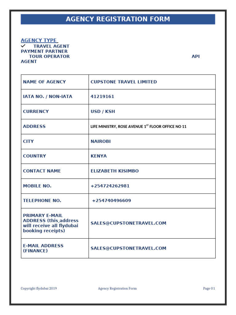Agency Registration Form | PDF | Computing