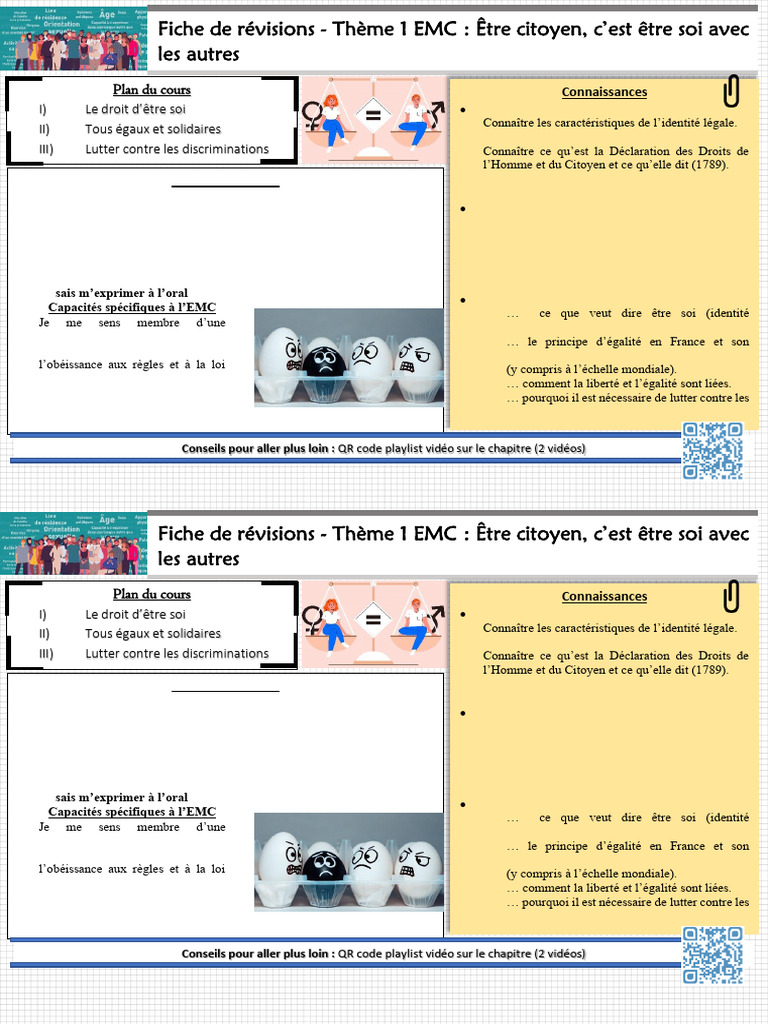 Révisions EMC : Être citoyen et solidaire | PDF | La discrimination ...