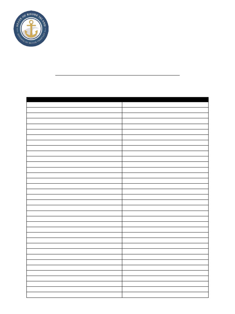 RI DMV Road Test Vocabulary Guide | PDF