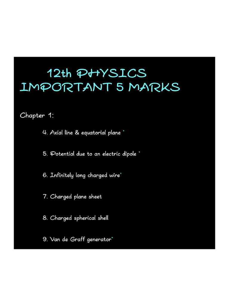12th Physics 5 Mark | PDF