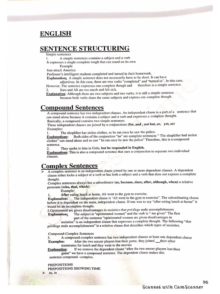 EO English Sentence Structure | PDF