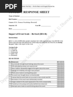IES-R Assessment Questionnaire | PDF