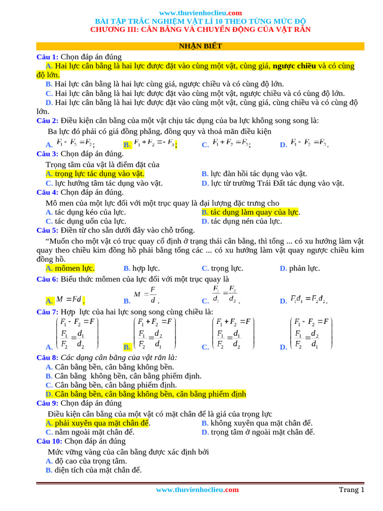 Lý Thuyết 2 | PDF